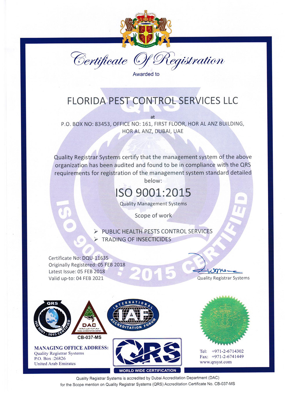 Florida Pest Control Guaranteed Pest Control Dubai‎